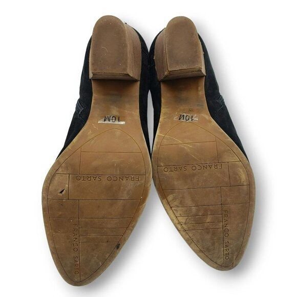 Franco Sarto Atlas Suede Ankle Zip Bootie Womens 10 Black - Picture 8 of 9